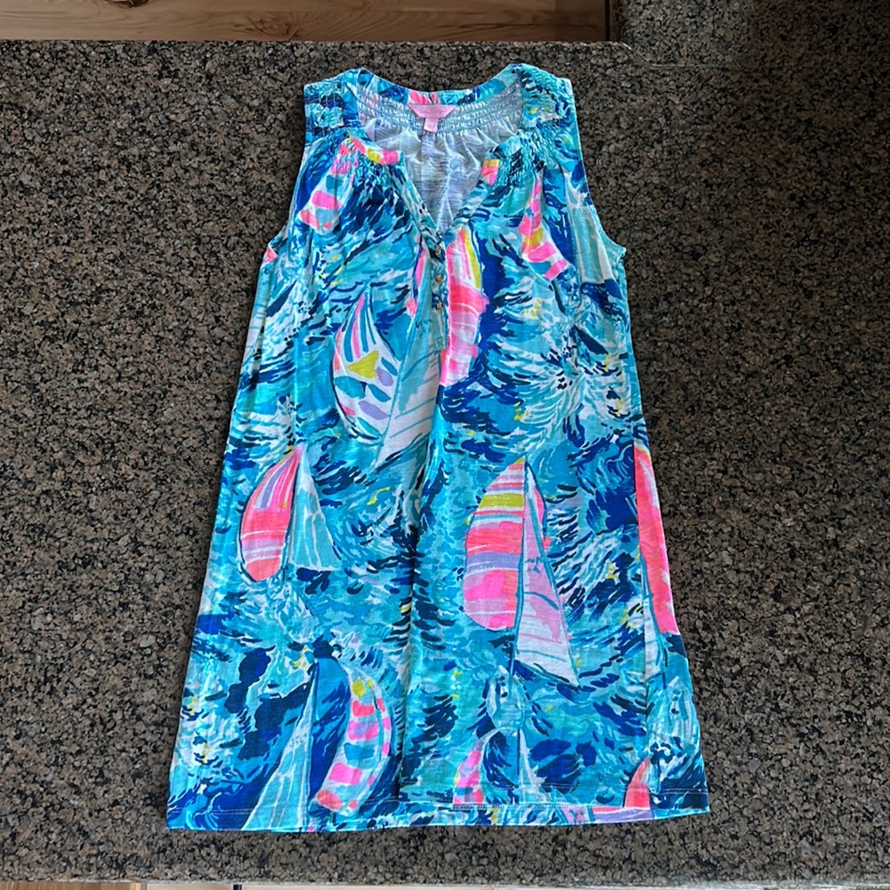 Lilly Pulitzer Essie Dress in Hey Bay Bay Sailboat Print